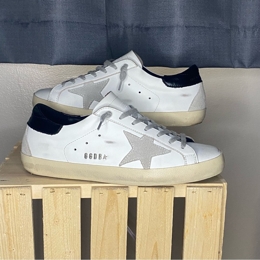 Golden Goose Superstar Mens Black Heel Authentic.
